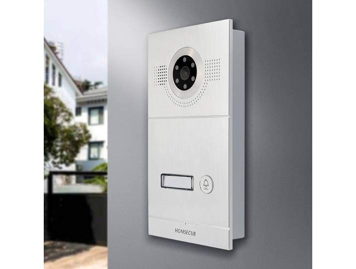 HOMSECUR – sonnette extérieure alimentée par PoE, en alliage d'aluminium antirouille, BC121IP-1S, montage encastré pour système de vidéophone IP HDK