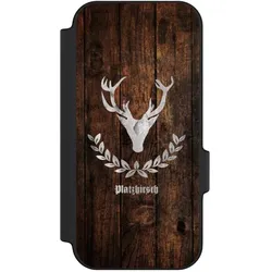 Nivocase Klapphülle für Google Pixel 11 Pro Handyhülle aus Kunst Leder NIVOflip schwarz Hirsch Holz (Google Pixel 11 Pro), Smartphone Hülle, Schwarz