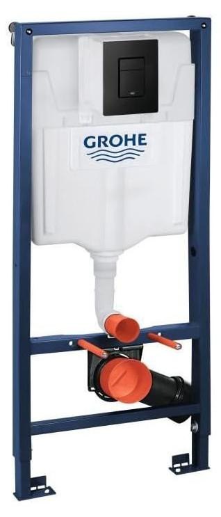 Grohe Solido Inbouwset voor wandcloset met bedieningsplaat Even, antraciet, Hoogte: 1,20 m