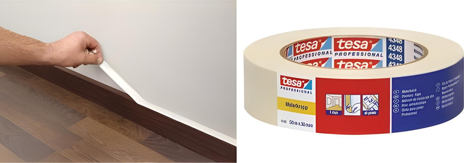 tesa Verfmaskeertape 4348 papierafplaktape, Breedte: 30 mm, Lengte: 50 m