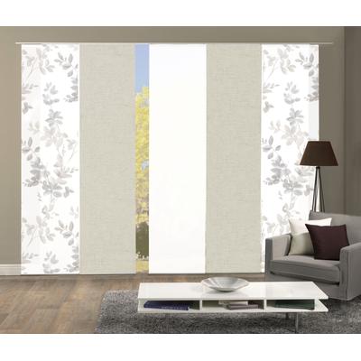 Schiebegardine HOME WOHNIDEEN "5er SET" Gr. 1, beige (sand), B:60cm H:245cm, Polyester, Gardinen, Schiebevorhang Digidruck 5er Set AYLA
