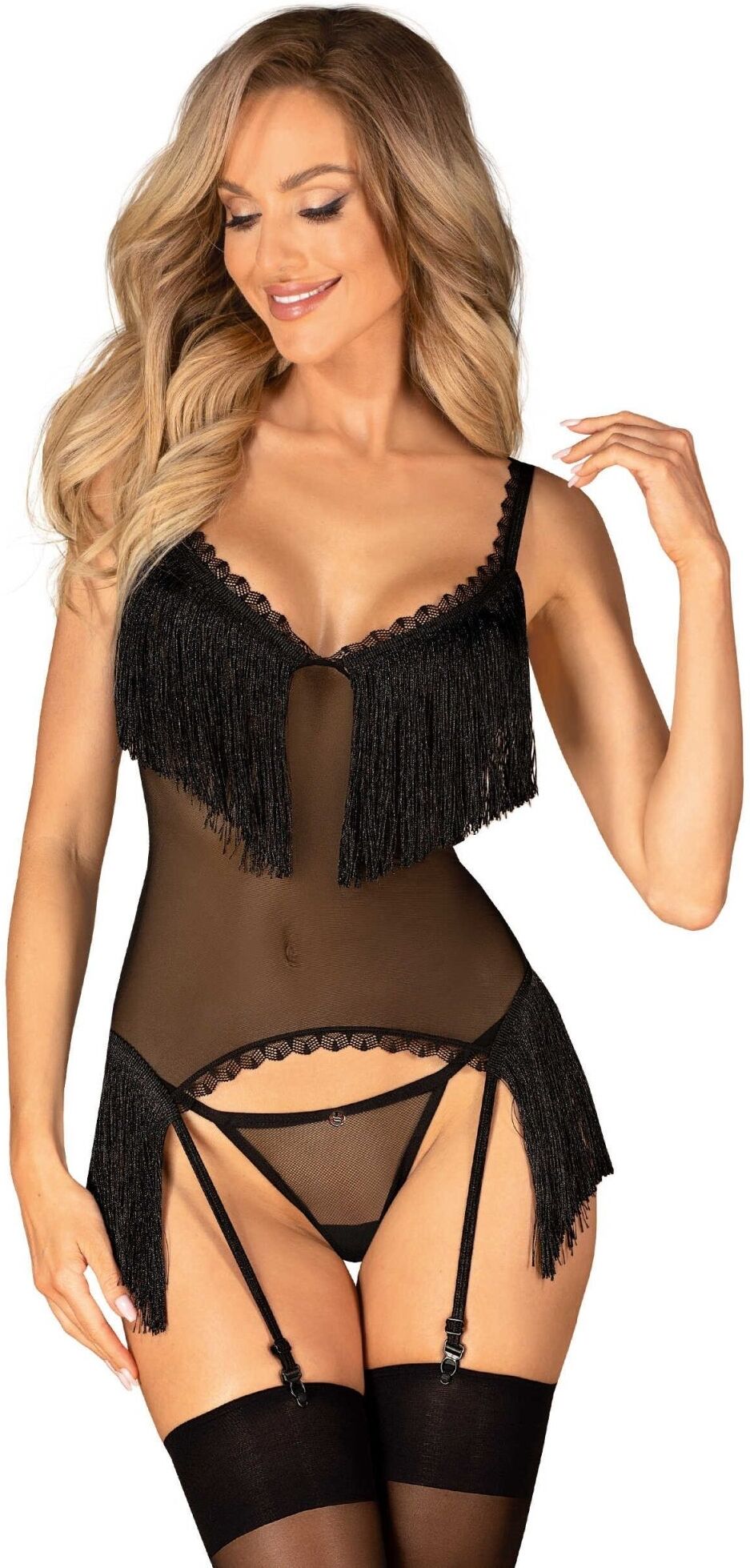 Obsessive Sherila Corset et string - noir