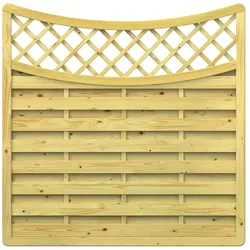 TraumGarten Sichtschutzzaun Holz XL Schwung mit Gitter-rund-unten Sichtschutz Lamellenzaun