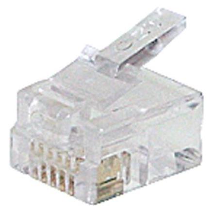 S-Conn SCONN Western-Stecker 6/4 RJ11 6(4)vergoldet)f.Rundkabel (72040-R)