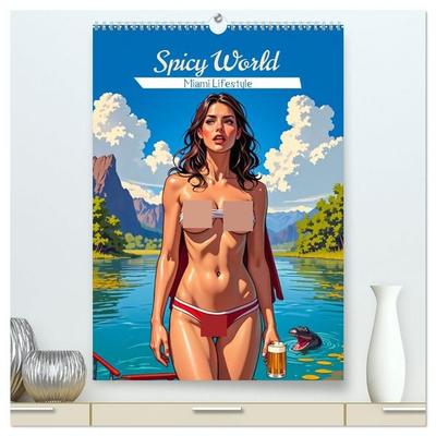 Spicy World - Miami Lifestyle (hochwertiger Premium Wandkalender 2027 DIN A2 hoch), Kunstdruck in Hochglanz