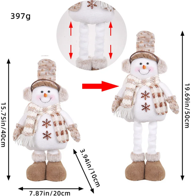 Modern Home Fixes Knit Deer Santa Claus, Christmas Decorations Factory Doll, Expandable Figurine, Window Scene Arrangement Ornament hat Snowman Style