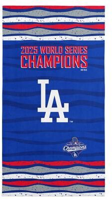 MLB 2025 World Series Championship Los Angeles Dodgers Cycle Beach Towel - 30x60 inches