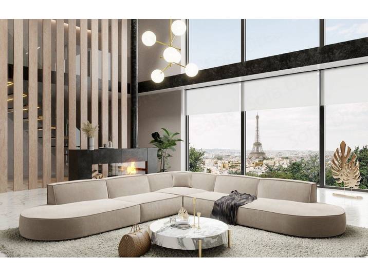 Sofa Dreams Ecksofa Polster Eck Stoffsofa Samtstoff Ecksofa Couch Alegranza L Form Stoff, Loungesofa