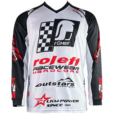 Trainingspullover ROLEFF "Motocross Jersey Mesh RO" Gr. XL, schwarz-weiß (weiß, schwarz), Pullover, XL, Obermaterial: 100% Polyester
