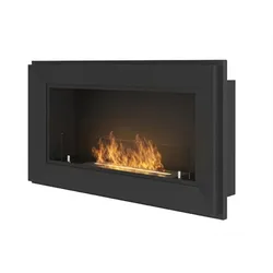 SOLOLED Frame 900 SimpleFire Einbau-Bioethanolkamin mit Glas – Mattschwarz