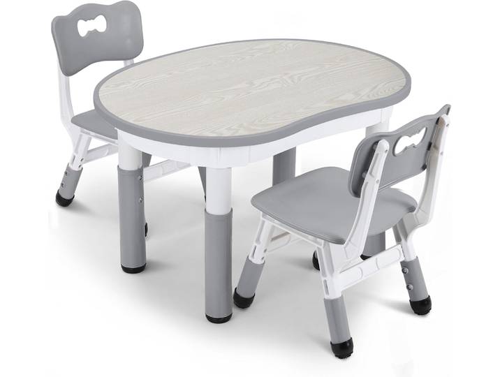 Ensemble de table et 2 chaises réglables pour enfants, table robuste pour tout-petit, activité de jeu, recommandé