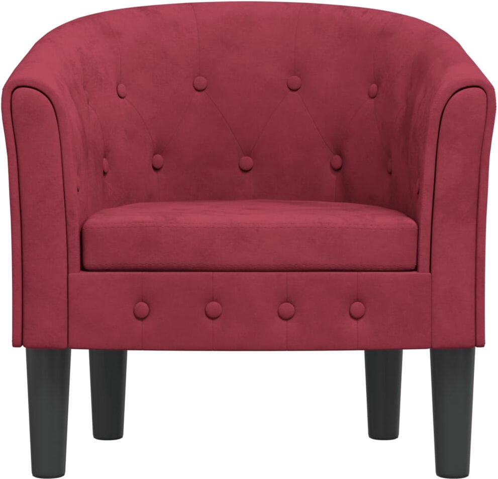 vidaXL Fauteuil rouge bordeaux velours