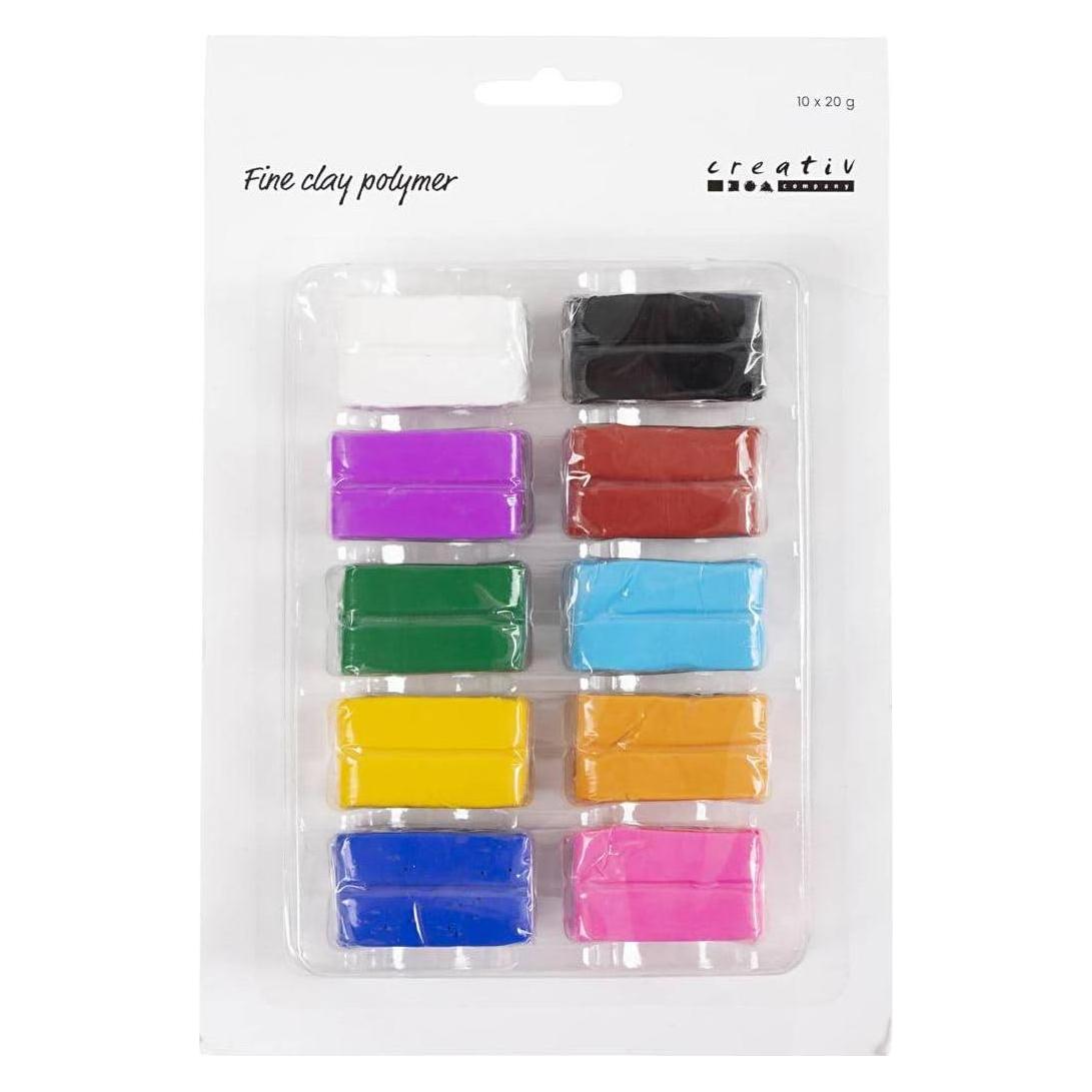 Creativ Company Modellierton Fine Clay 10 x 20 g, Sortierte Farben (78101)