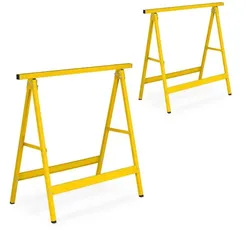 Relaxdays Arbeitsbock 2er Set gelb Gelb