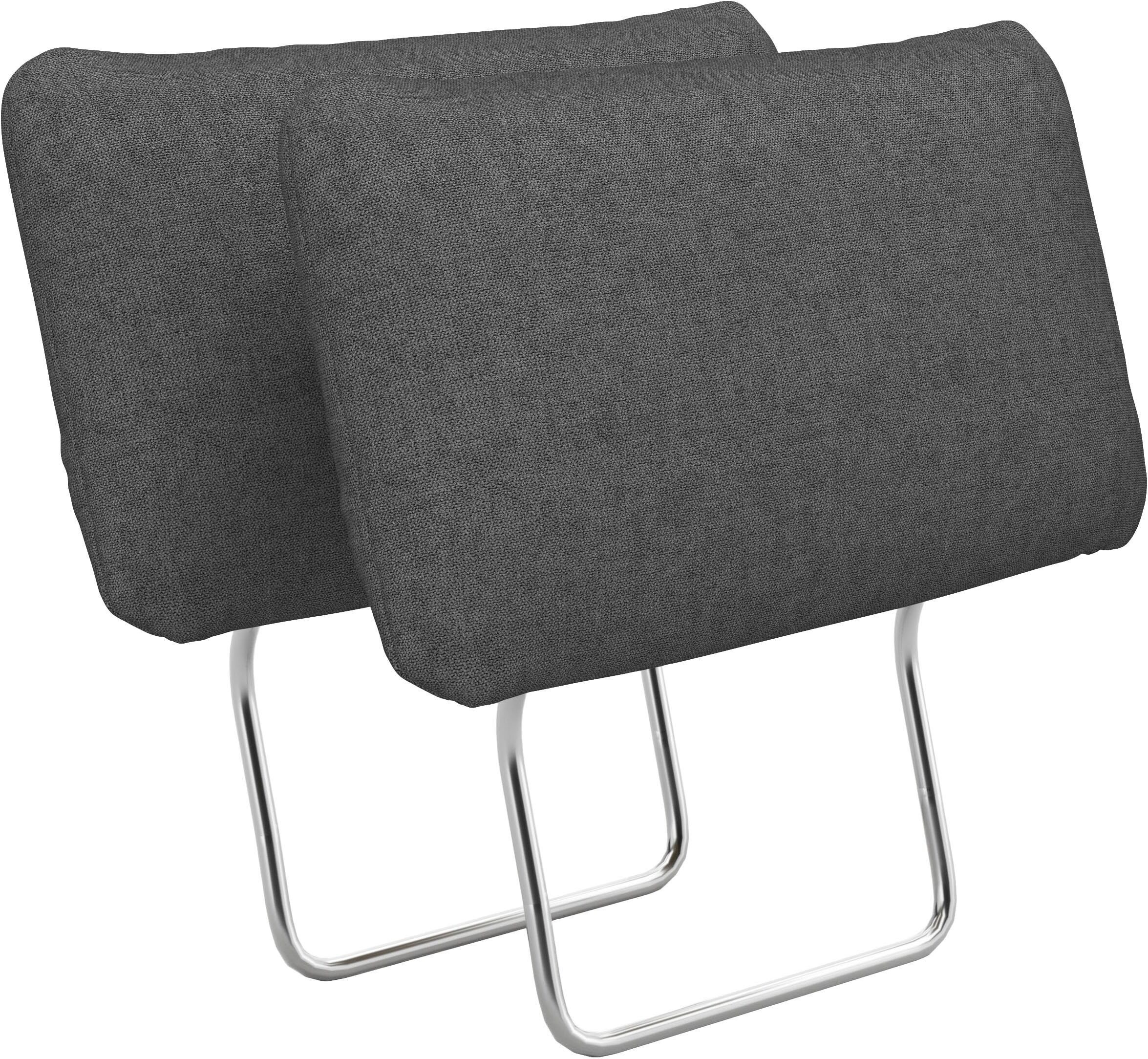 Sofa-Kopfstütze SIT & MORE "Chelsea, B: 50 cm", dunkelgrau, B:50cm H:25cm, Holzwerkstoff, Kopfstützen, Sofa-Kopfstütze, 2 Stück, verschiedene Stofffarben