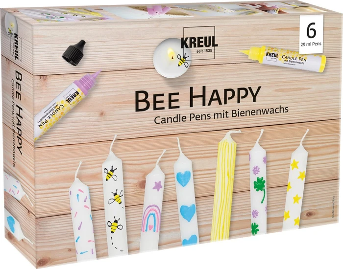 KREUL 6 Bee Happy Kerzenstifte farbsortiert