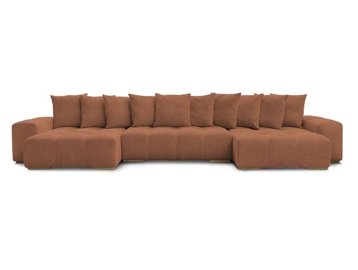 Wohnlandschaft BOBOCHIC ANAKIN Boucle-Stoff orange