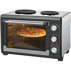Syntrox Germany 26 Liter Backofen Kleinküche mit 2 Kochplatten