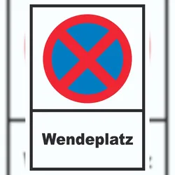 HB-Druck Parken verboten Wendeplatz Schild A3 (297x420mm)