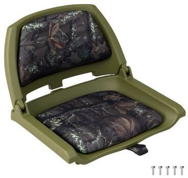 Costway Boat Seat Folding Low Back Boat Chair with Marine-Grade PVC-Green