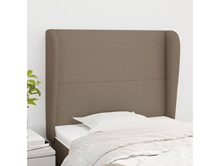 KTHLBRH Kopfteil aus Stoff, Taupe, klassisch, elegantes Design, komplett aus strapazierfähigem Material, atmungsaktiv, höhenverstellbar, Beine aus Lärchenholz