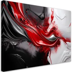 LEINWANDBILD Abstraktes Rot Schwarz 3D 60x40cm