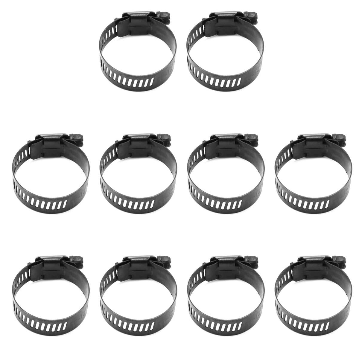 Dripio Slangklemmen zwart roestvrij staal 18-32 mm 10 stuks