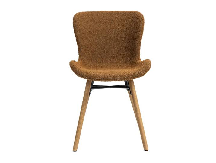 Chaise repas effet bouclette cuivre
