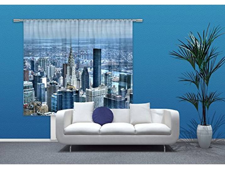 AG Design FCSXL 4815 Rideau\, Light\, 100% PES\, Multicolore\, 180 x 160 cm