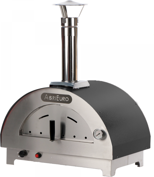AgriEuro Premium Forno a gas per pizza da esterno Antracite - per 1 pizza