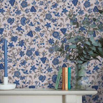 Vliestapete JOULES "Trailing Scot", blau, H:10m L:10m, Vlies, Tapeten, Design Tapeten