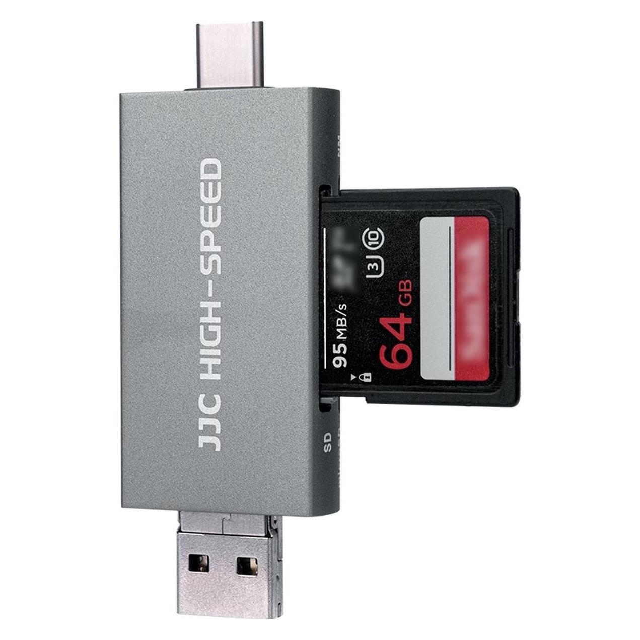 JJC CR UTC5AC Memory Card Reader grijs (USB 3.0) (35326189)