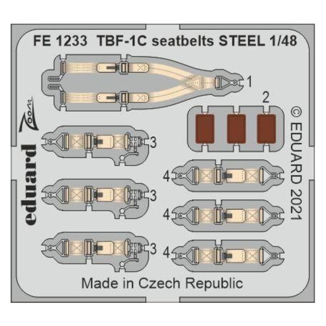 Eduard TBF-1C seatbelts STEEL, for ACADEMY (FE1233)