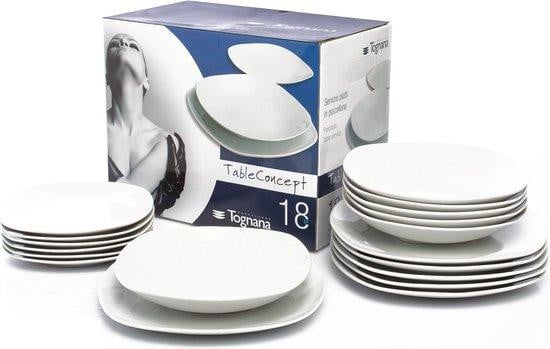 Wit porseleinen servies voor 18 personen