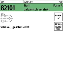 Schäkel DIN 82101 A 0,16 Stahl galv.verz. 50 Stück