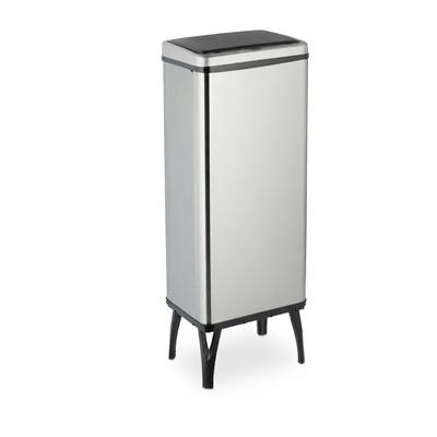 Relaxdays Mülleimer Sensor, 60 l, elektrischer Deckel, Müllbeutelhalter, Küchenmülleimer, Abfalleimer, Edelstahl, silber