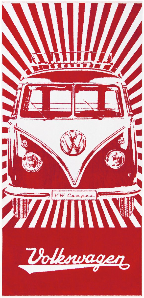 BRISA VW Collection Volkswagen T1 Bus handdoek - Rood - 50 x 100 cm