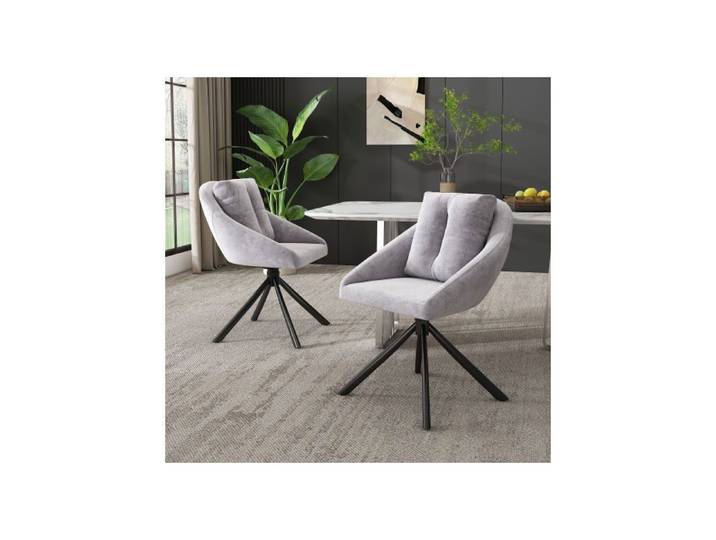 Chaise pivotante - Velours gris - Design ergonomique - Confort exceptionnel - Durable
