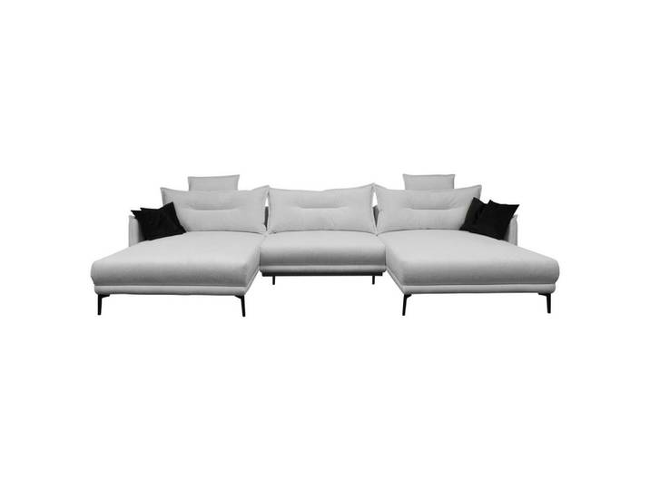 Mid.you Wohnlandschaft Nuovo U, Hellgrau, Metall, 3-Sitzer, Füllung: Schaumstoff, U-Form, 360x194 cm, Liegefunktion, Wohnzimmer, Sofas & Couches, Wohnlandschaften, Wohnlandschaft U-Form