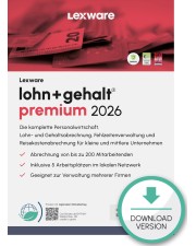 Lexware lohn+gehalt premium 2026 1 Jahr 5 Lizenzen Download Win, Deutsch (02024-2040)
