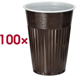Papstar 100er-Pack Einweg-Thermobecher automatengängig braun, 9 cm