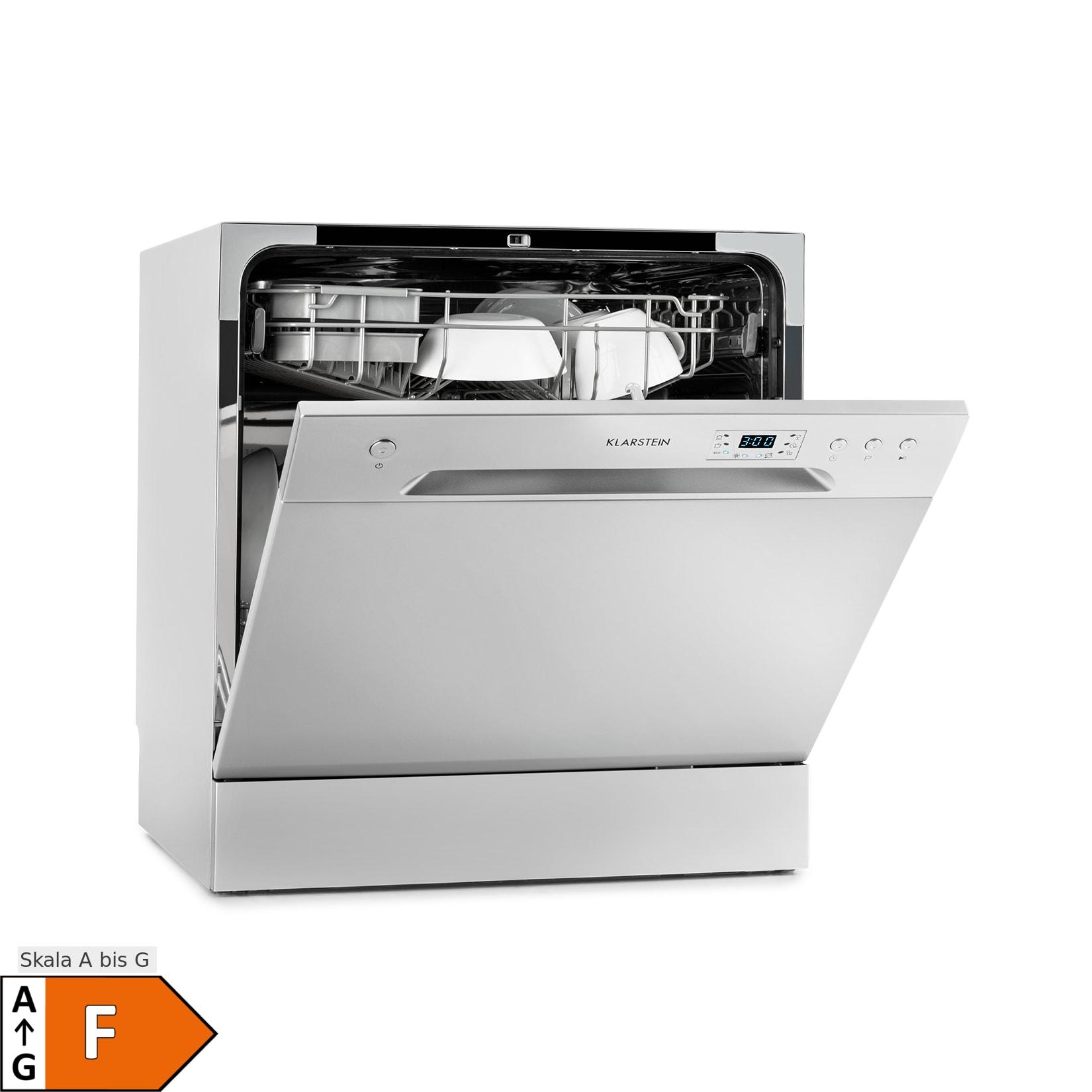 Amazonia 8 Geschirrspülmaschine 1620 Watt für 8 Maßgedecke 49 dB Silber