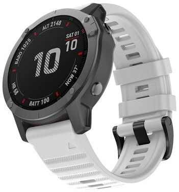 Everyday Crate Garmin Fenix 6 22mm Silicone Watch Band Soft Replacement Watch Strap white