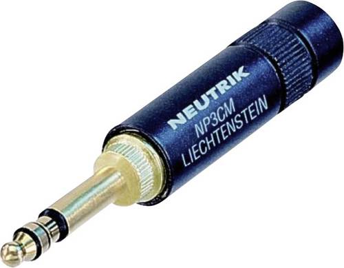 Neutrik NP3CM-B,STEREO Klinken-Steckverbinder 5.23mm Stecker, gerade Polzahl: 3 Stereo Schwarz 1St.