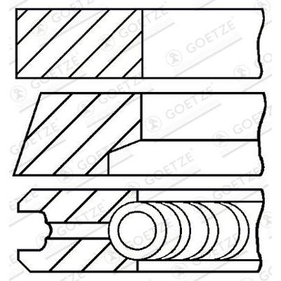 GOETZE ENGINE Kolbenringsatz 08-118000-00 für Fiat