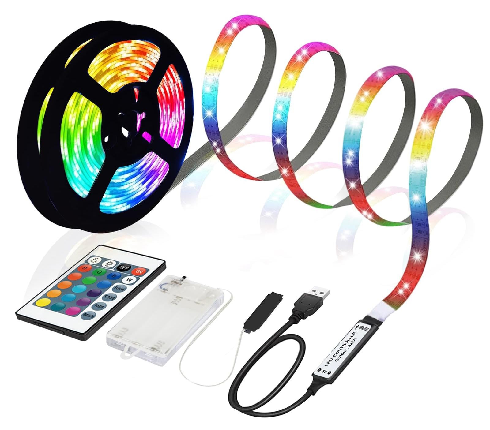 Selius RGB 5050 Ledstrip op batterijen of USB, 5 m