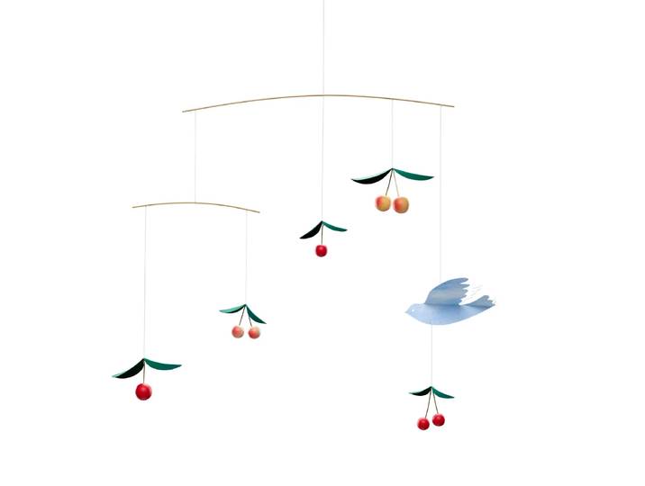 Flensted Mobiles - Cherry Dreams Mobile, Messing / Holz, mehrfarbig