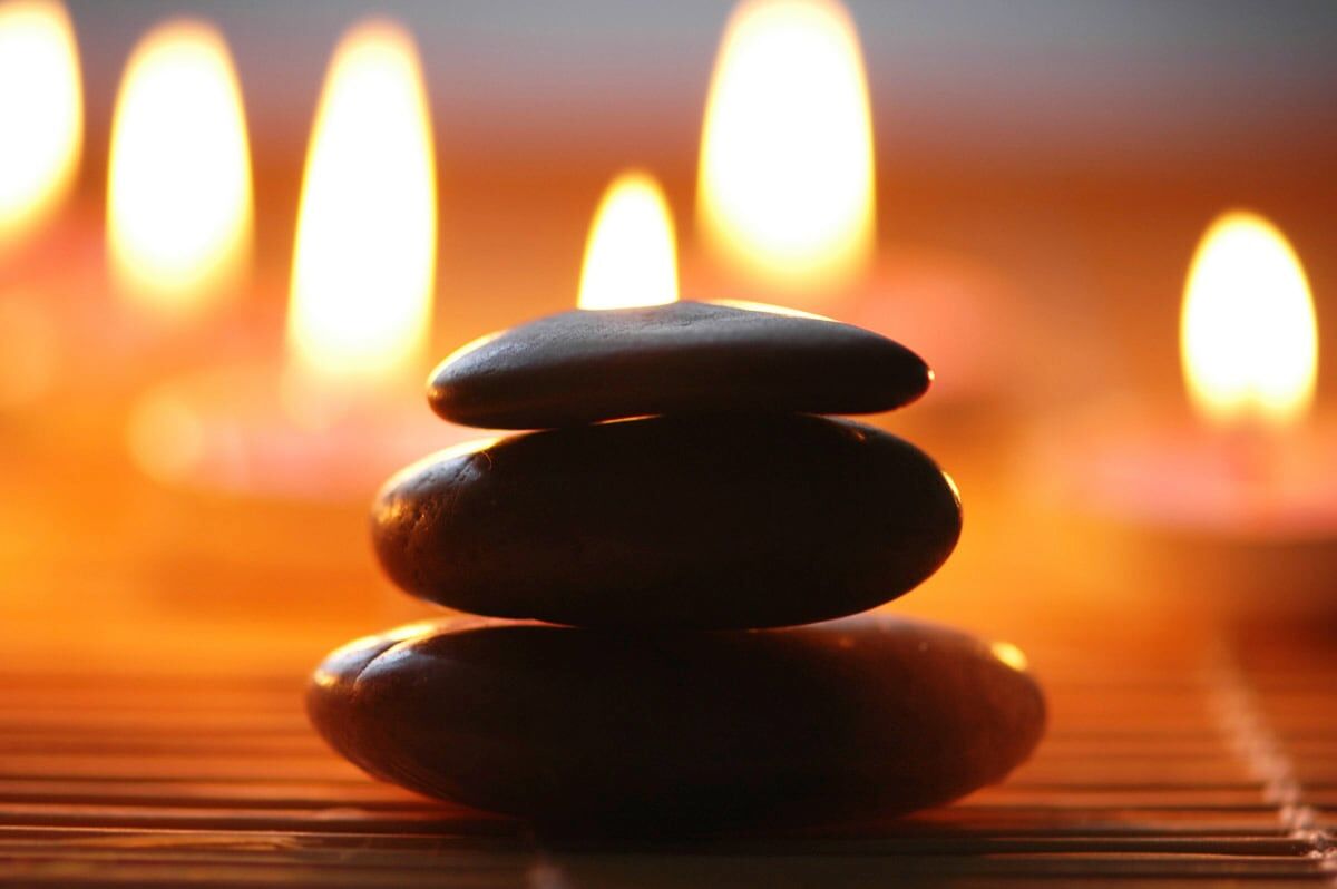 Fototapete PAPERMOON "Steine Wellness", bunt, B:2,5m L:1,86m, Vlies, Tapeten, Fototapete