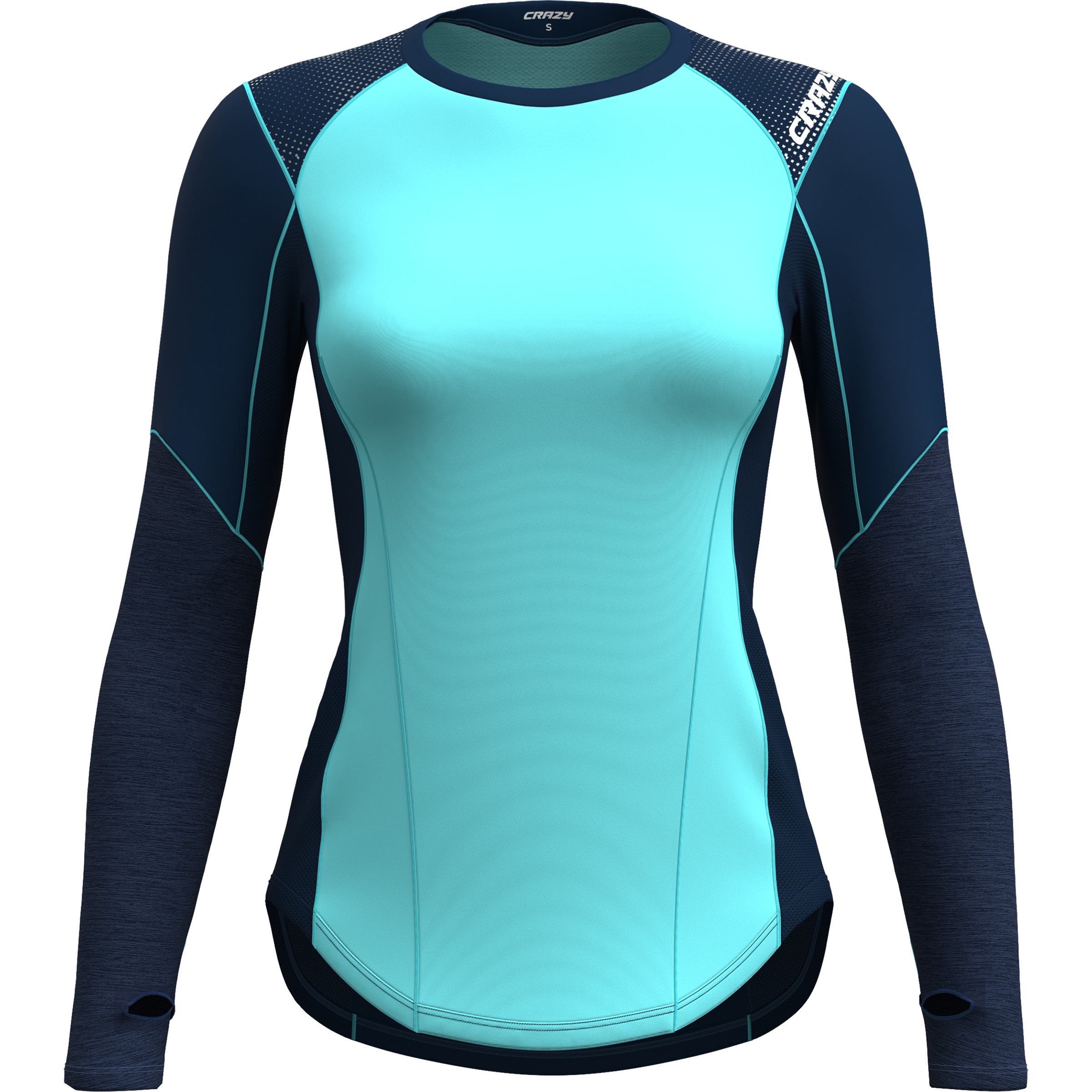 Crazy Shot Damen Longsleeves tuerkis Größe S Trekking Widerstandsfähig