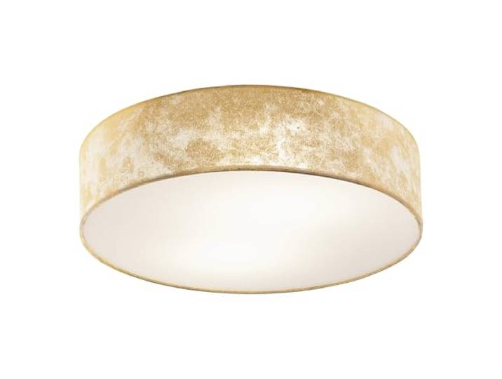 Eglo Plafonnier Viserbella\, luminaire vintage en acier et textile couleur champagne\, lampe de plafond dorée pour salon\, cuisine et couloir\, douille E27\, Ø 38 cm